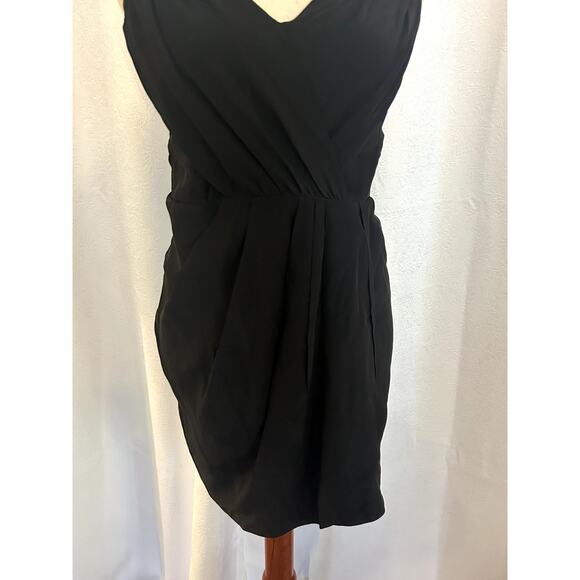 Revolve x Yumi Kim Black Silk Mini Dress Tulip Hem Women's Size Small - Picture 4 of 10
